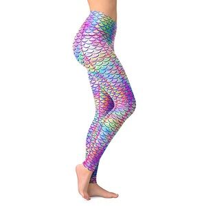 Spacefish Army Scuba Eco-Friendly Psychedelic Mermaid Contour Leggings Sz XL NWT
